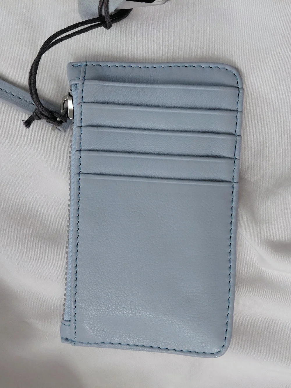 American Leather Co. Light Blue Zip Phone Wristlet Wallet NWT